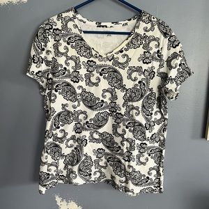 Black and White Paisley Women's Top
